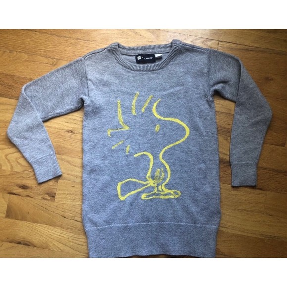 Gap size s 6-7 Grey Peanuts Woodstock long grey sweater - Picture 1 of 4